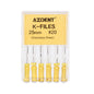 AZDENT Dental Hand K-Files Stainless Steel 25mm #15-80 6p/Pk 9 Color-azdentall.com