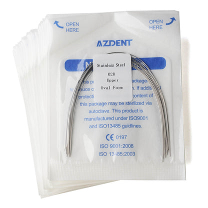 AZDENT Dental Orthodontic Archwire Stainless Steel Round Oval Full Size 10 pcs/Pack-azdentall.com