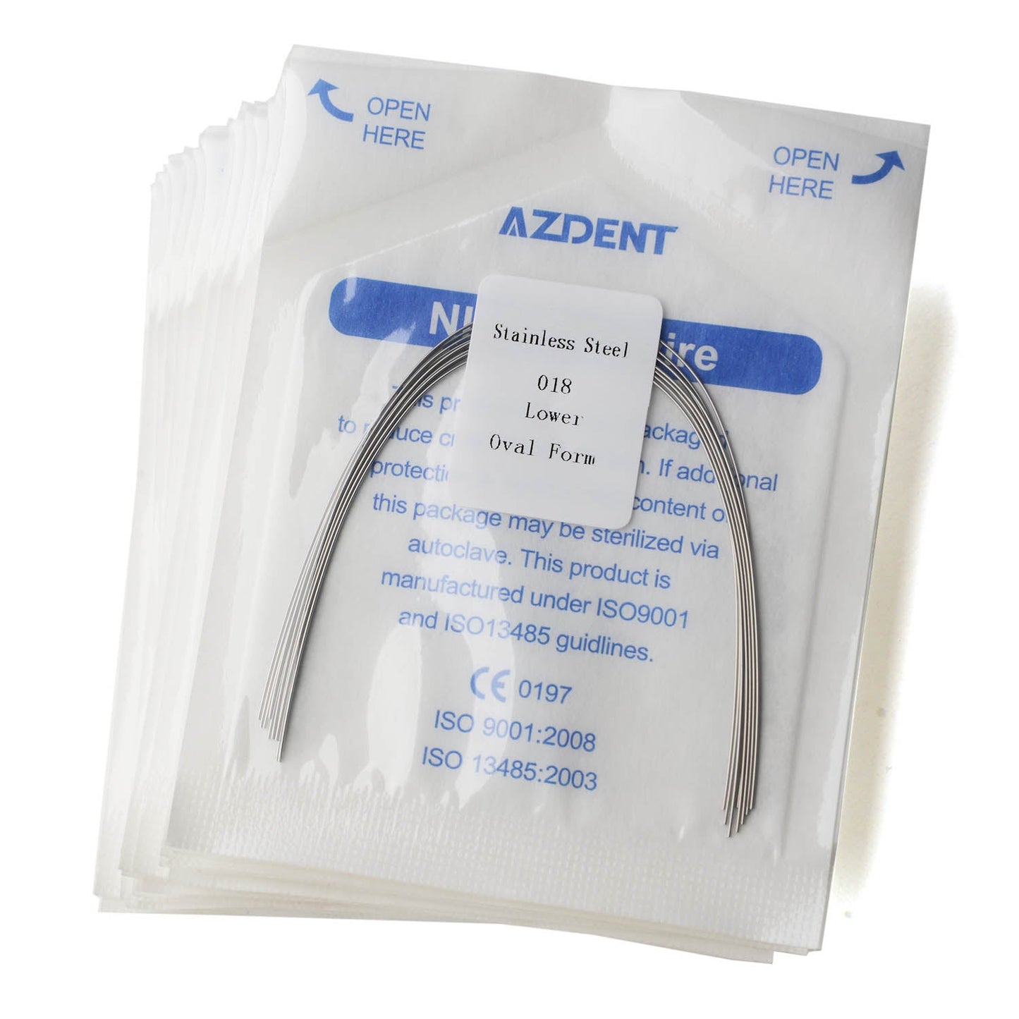 AZDENT Dental Orthodontic Archwire Stainless Steel Round Oval Full Size 10 pcs/Pack-azdentall.com