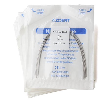 AZDENT Dental Orthodontic Archwire Stainless Steel Round Oval Full Size 10 pcs/Pack-azdentall.com