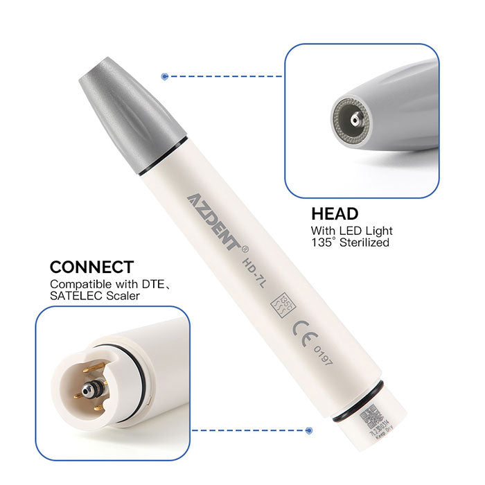 AZDENT Dental LED Ultrasonic Scaler Piezo Handpiece HD-7L Upgraded - azdentall.com