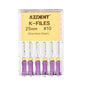 AZDENT Dental Hand K-Files Stainless Steel 25mm #15-80 6p/Pk 9 Color-azdentall.com