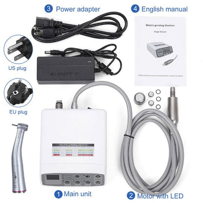 Dental LED Brushless Electric Micro Motor+1:5 LED Increasing Contra Angle Handpiece - azdentall.com