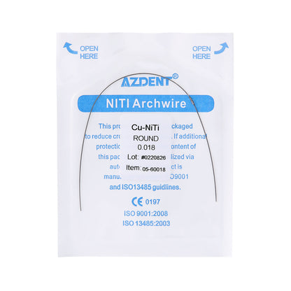 AZDENT Dental Copper Cu-NiTi Arch Wire Round 35˚ Super Elastic With Stops Preformed Full Sizes 1pcs/Pack