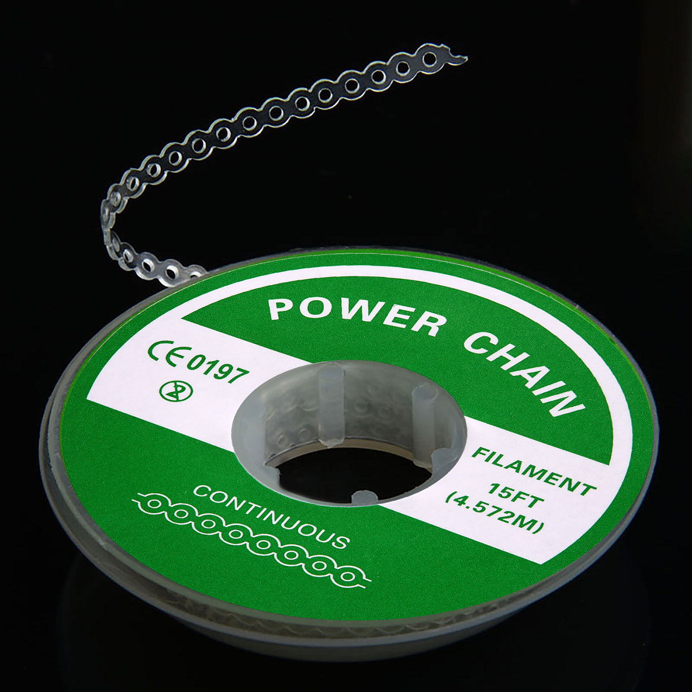 Dental Orthodontic Power Chain Continuous Clear  Color Long/Short/Continuous 15 ft/Roll - azdentall.com