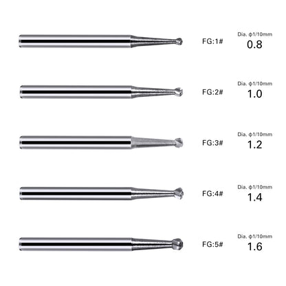 Dental FG #1 Round Carbide Bur 10pcs/Box -azdentall.com