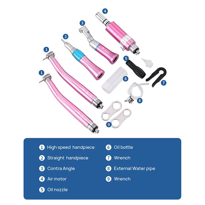 Dental Color High and Low Speed Handpiece Kit 2/4 Holes - azdentall.com