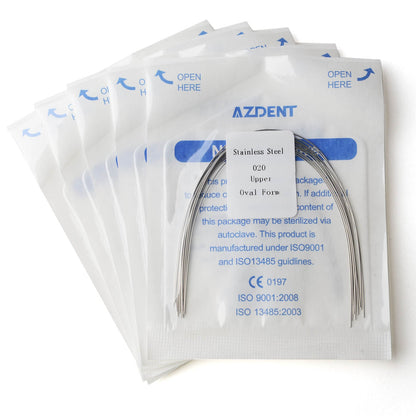 AZDENT Dental Orthodontic Archwire Stainless Steel Round Oval Full Size 10 pcs/Pack-azdentall.com