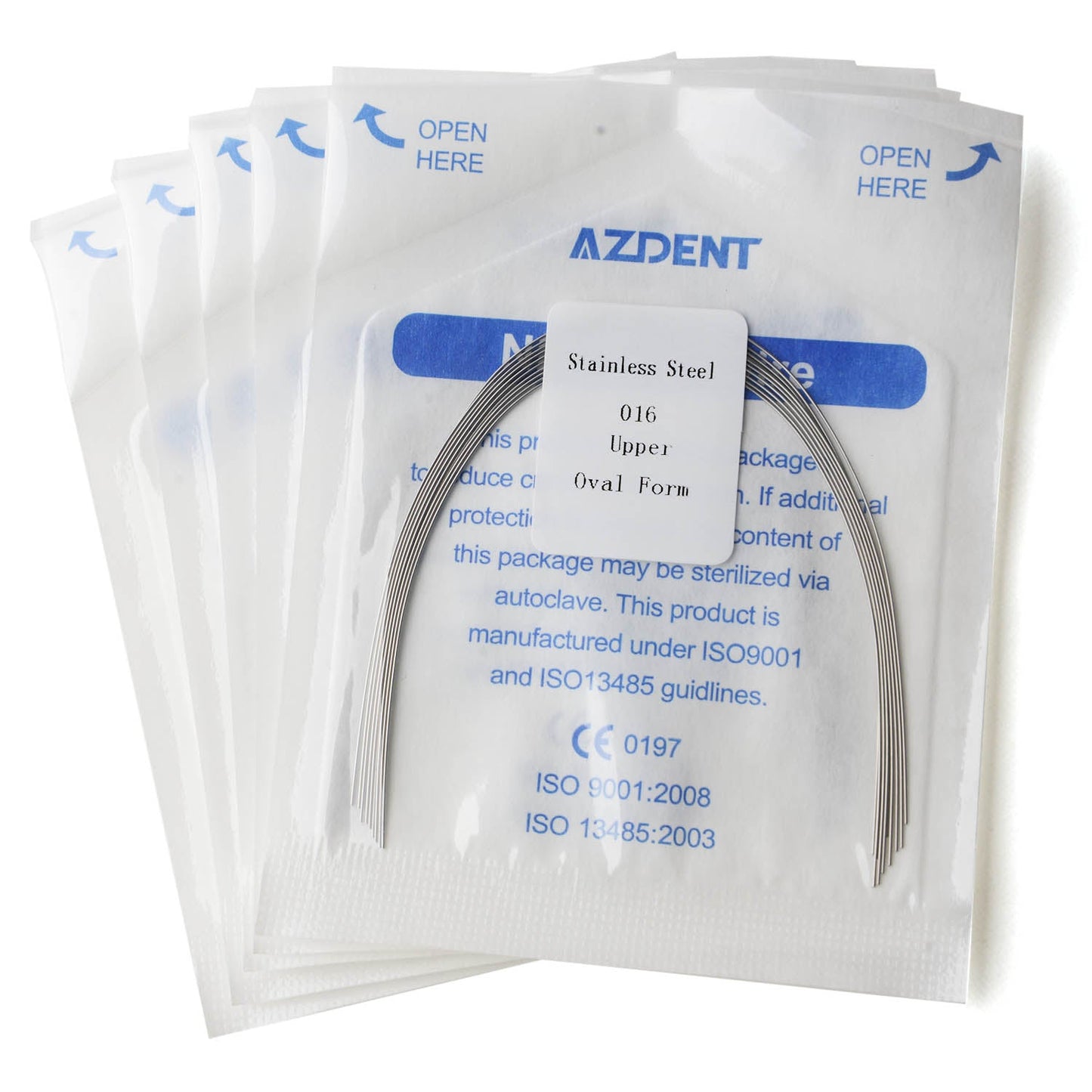 AZDENT Dental Orthodontic Archwire Stainless Steel Round Oval Full Size 10 pcs/Pack-azdentall.com