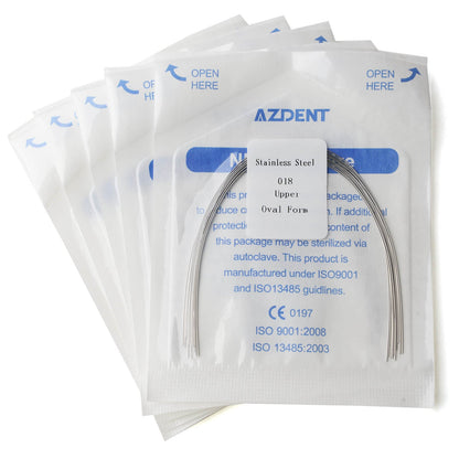 AZDENT Dental Orthodontic Archwire Stainless Steel Round Oval Full Size 10 pcs/Pack-azdentall.com