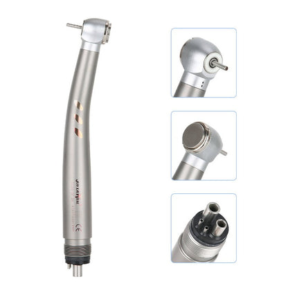 Dental High Speed Handpiece, LED, 2/4 Hole, Standard Head, Push Button, Ceramic Handpiece, E-generator, Shadowless Ring. - azdentall.com