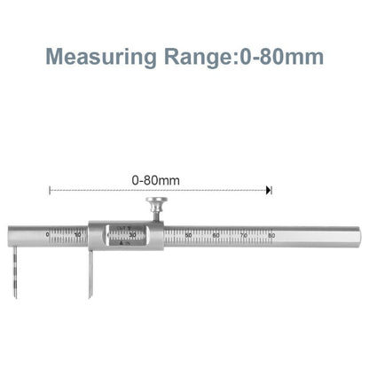 Dental Implant Measuring Gauge Orthodontic Sliding Caliper Double Scale Round 0-80mm