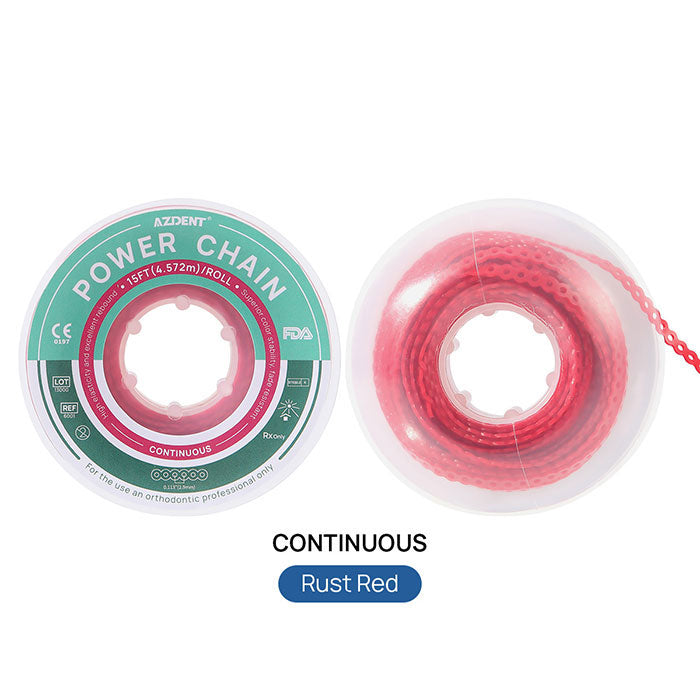 AZDENT Dental Orthodontic Colored Elastic Power Chain 15 Ft/Spool 10 Colors - azdentall.com