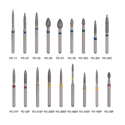 AZDENT Diamond Bur FG FO Series Full Size Flame 5pcs/Pack-azdentall.com