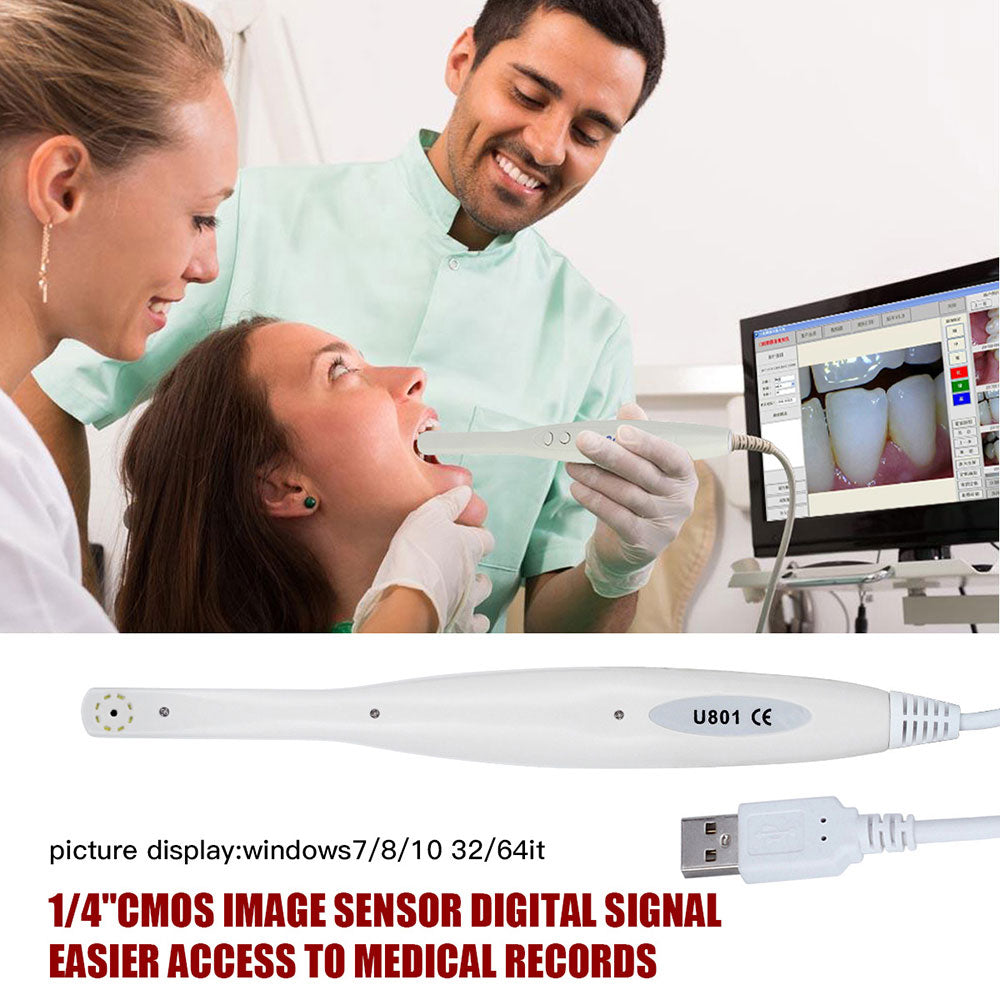 Dental USB Intraoral Camera 8 LED Light High Resolution CMOS 1/4 Sensor