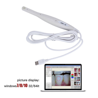 Dental USB Intraoral Camera 8 LED Light High Resolution CMOS 1/4 Sensor