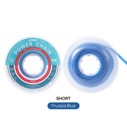 AZDENT Dental Orthodontic Colored Elastic Power Chain 15 Ft/Spool 10 Colors - azdentall.com