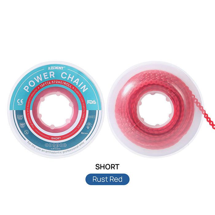 AZDENT Dental Orthodontic Colored Elastic Power Chain 15 Ft/Spool 10 Colors - azdentall.com