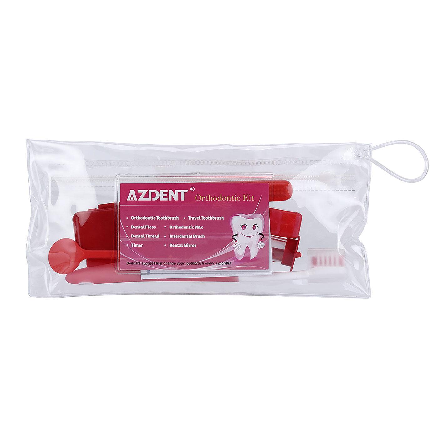 AZDENT Orthodontic Kit Toothbrush Interdental Brush Floss Mirror Wax Traction - azdentall.com