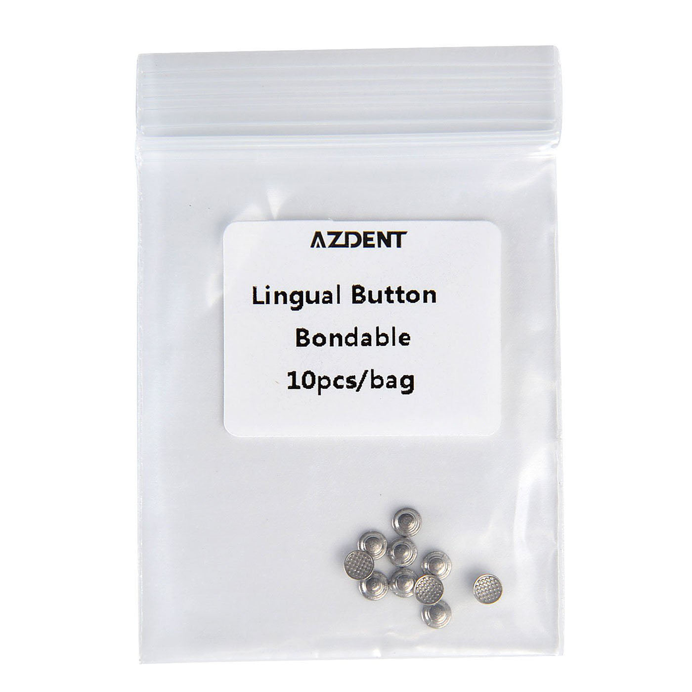 AZDENT Dental Lingual Button Bondable Stainless Steel Round Base 10pcs/Bag - azdentall.com