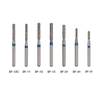 AZDENT Diamond Bur SF Series Full Size Flat End Cylinder 5pcs/Pack -azdentall.com