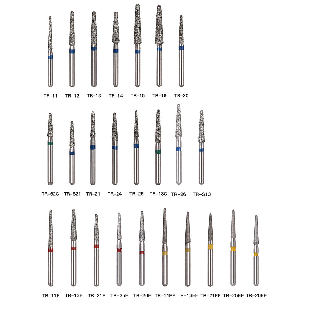 AZDENT Diamond Bur TR Series Full Size Round End Cone 5pcs/Pack-azdentall.com