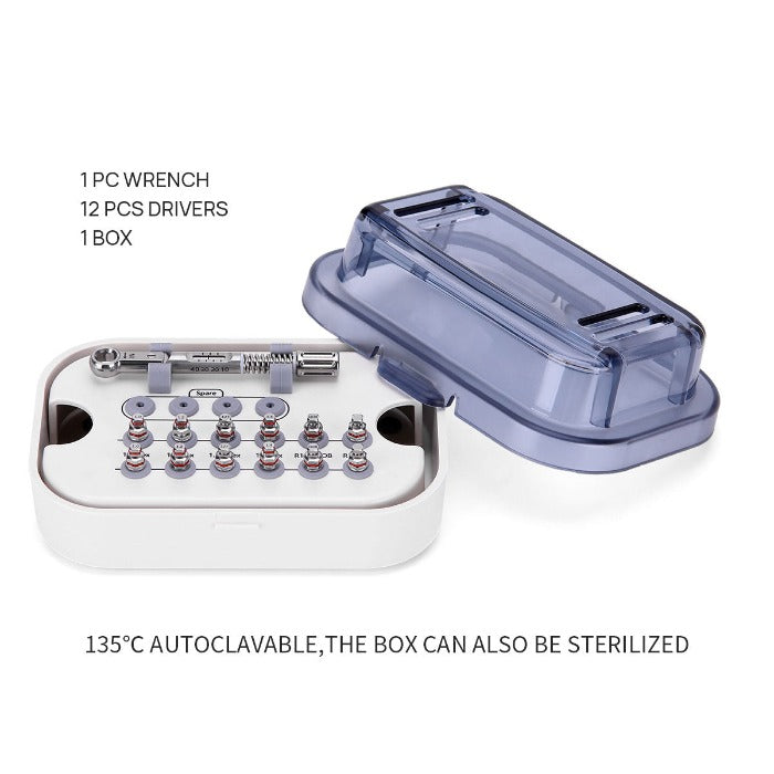 Dental Implant Wrench & Drivers Kit, 10-40Ncm Torque Wrench With 12pcs Drivers - azdentall.com