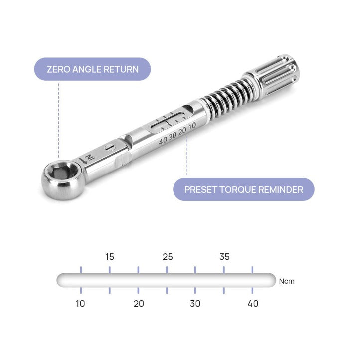 Dental Implant Wrench & Drivers Kit, 10-40Ncm Torque Wrench With 12pcs Drivers - azdentall.com