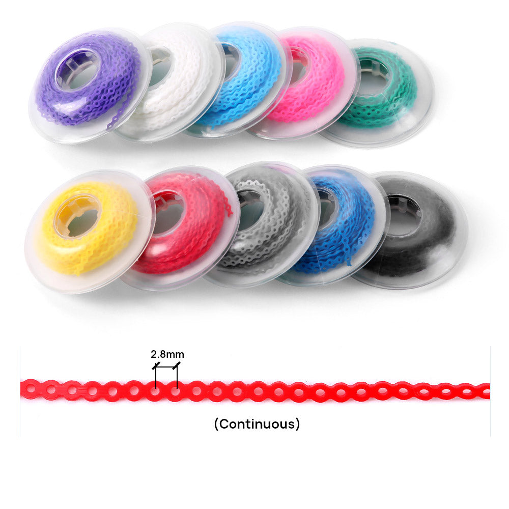 Dental Orthodontic PowerChain Long/Short/Continuous Colorful 15 ft/Roll 10 Rolls - azdentall.com