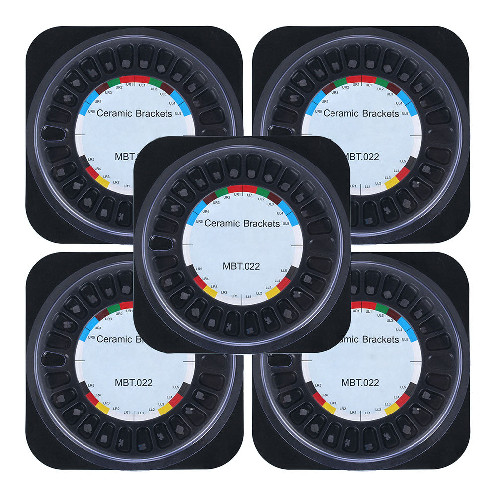 5 Boxes AZDENT Dental Orthodontic Ceramic Brackets Braces MBT .022 Hooks 345 20pcs/Box - azdentall.com