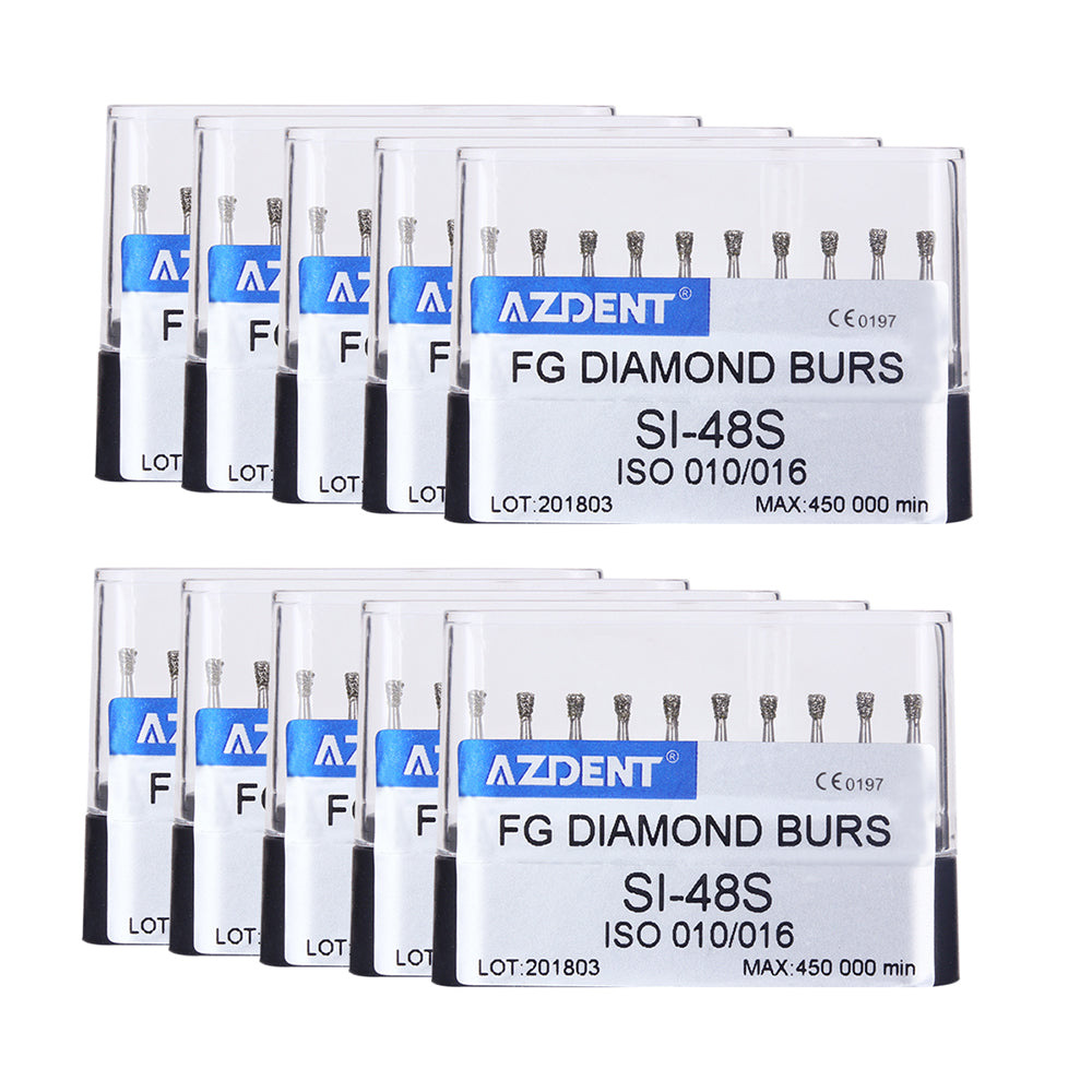 AZDENT FG Diamond Burs SI-48S 10pcs/Box-azdentall.com