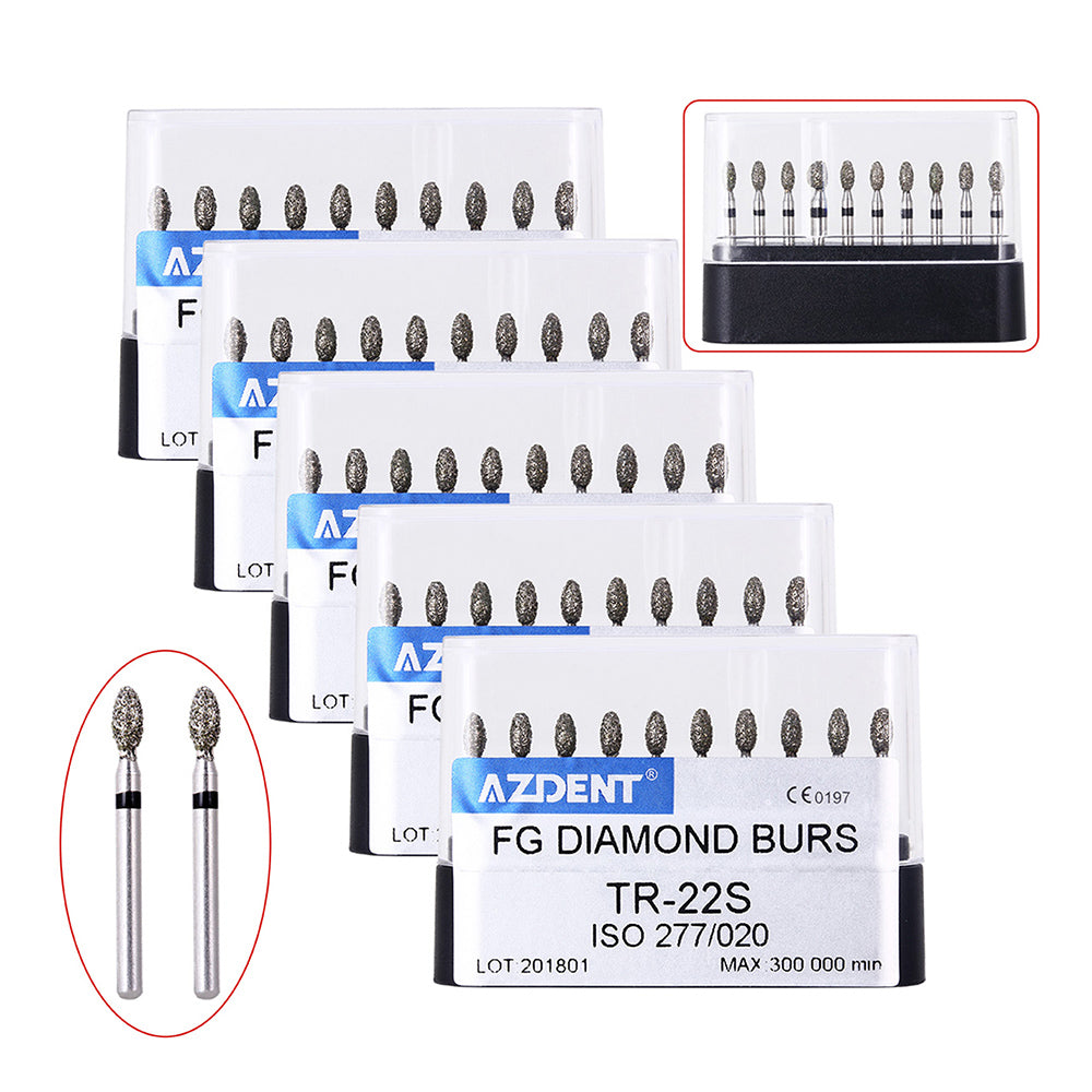 AZDENT FG Diamond Burs TR-22S 10pcs/Box-azdentall.com