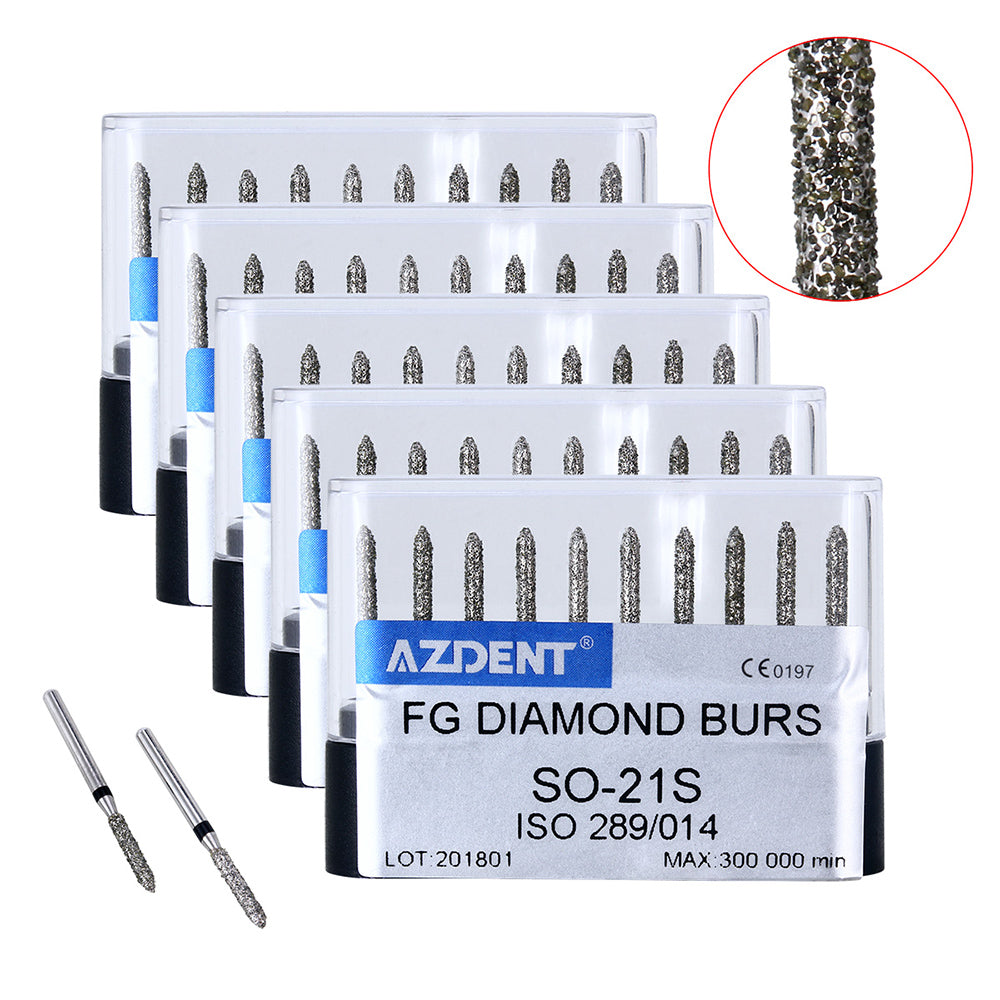 AZDENT FG Diamond Burs SO-21S 10pcs/Box-azdentall.com