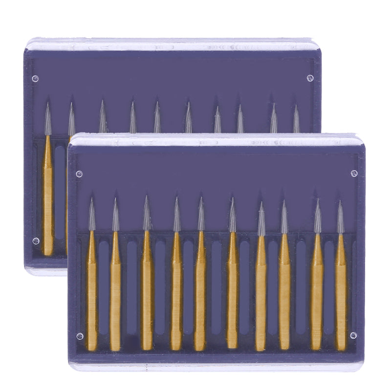 2 boxes Dental Carbide Burs FG 7901 Needle Shaped Trimming & Finishing 10pcs/Box - azdentall.com