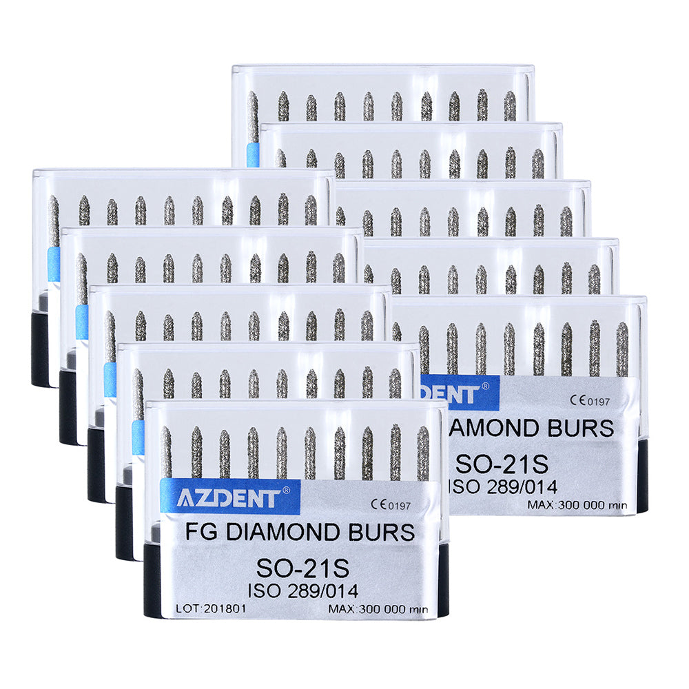 AZDENT FG Diamond Burs SO-21S 10pcs/Box-azdentall.com