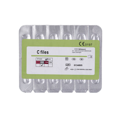 Dental C Files Hand Use Stainless Steel 25mm #8 6pcs/Pack-azdentall.com