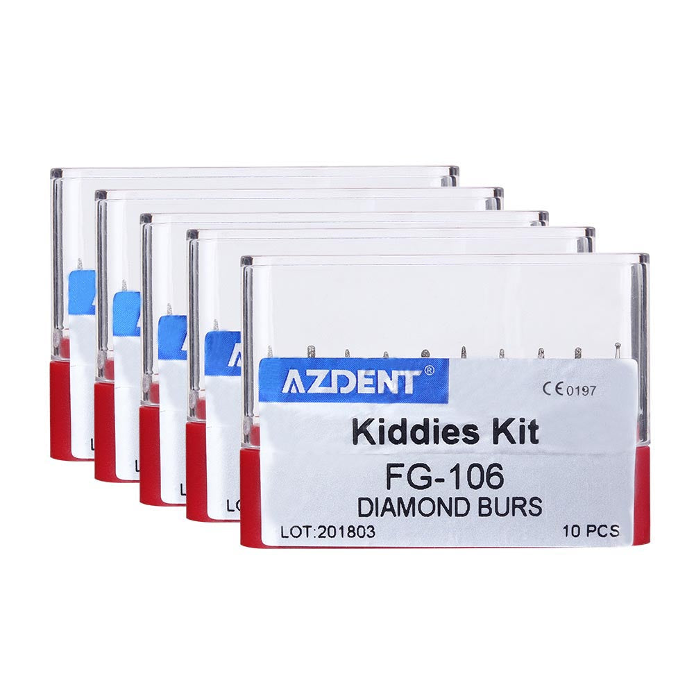 AZDENT Dental Diamond Bur FG-106 Kiddies Kit 10pcs/Kit-azdentall.com