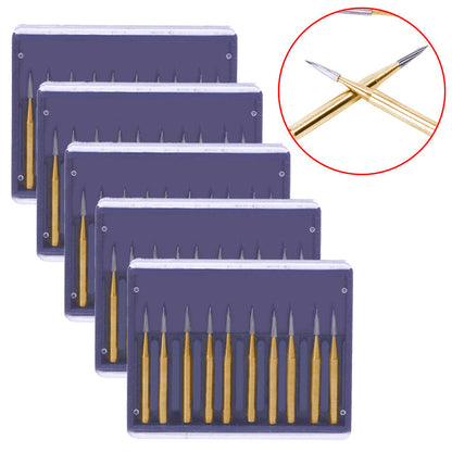 5 Boxes Dental Carbide Burs FG 7901 Needle Shaped Trimming & Finishing 10pcs/Box - azdentall.com