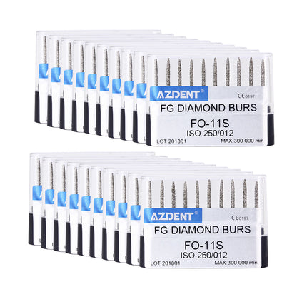 AZDENT FG Diamond Burs FO-11S 10pcs/Box-azdentall.com