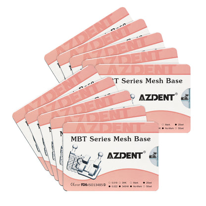 10 Boxes AZDENT Dental Mesh Base Metal Brackets Mini MBT .022 Hooks on 345 400pcs/Box - azdentall.com