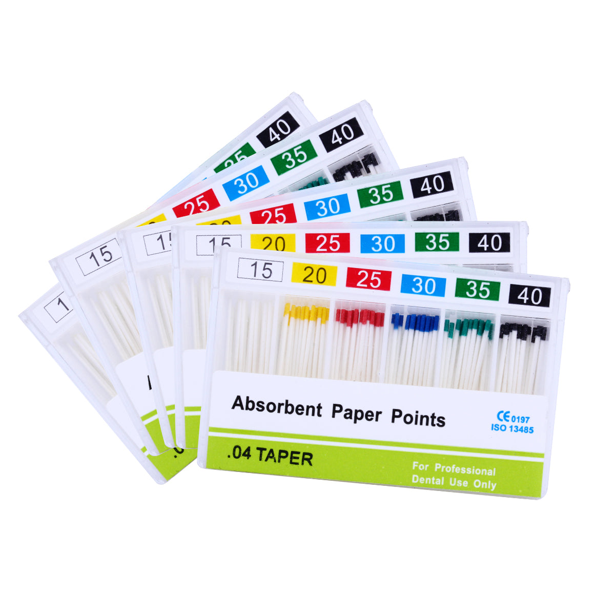 Absorbent Paper Points #15-40 Taper Size 0.04 Color Coded 7 Models 100/Box-azdentall.com