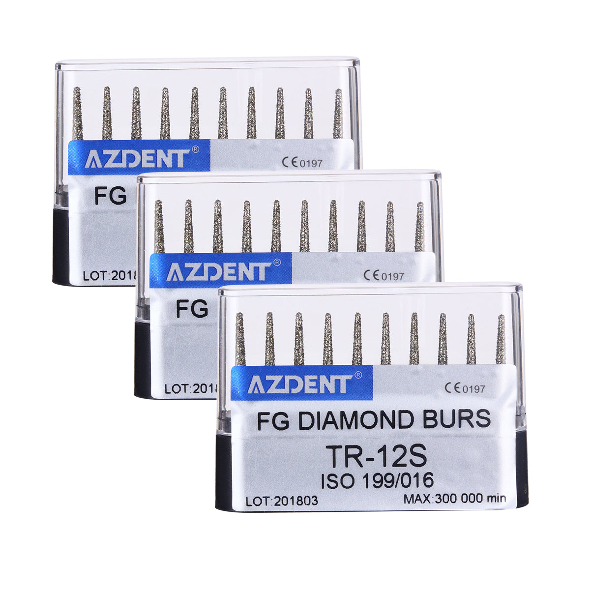 AZDENT FG Diamond Burs TR-12S 10pcs/Box-azdentall.com