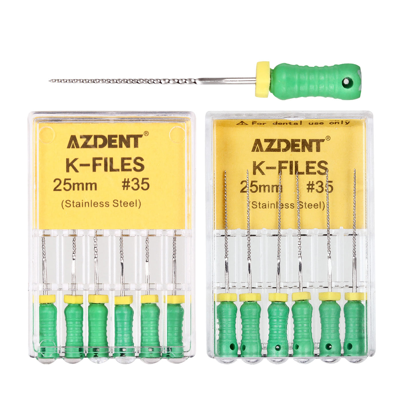 AZDENT Dental Hand K-Files Stainless Steel 25mm #15-80 6p/Pk 9 Color-azdentall.com