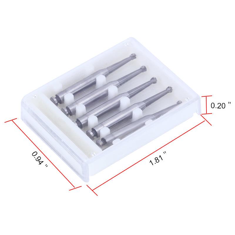 Dental RA #5 Round Carbide Bur for Slow Speed Latch 1.6mm 5pcs/Box-azdentall.com