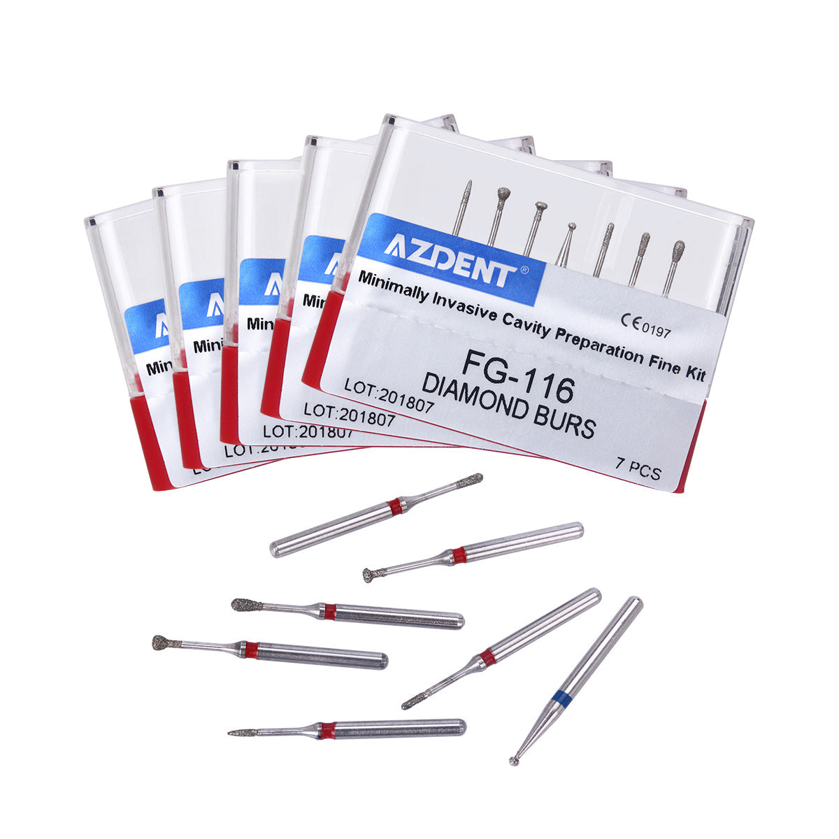 AZDENT Diamond Burs FG-116 Minimally Invasive Cavity Preparation Fine Kit 7pcs/Kit-azdentall.com