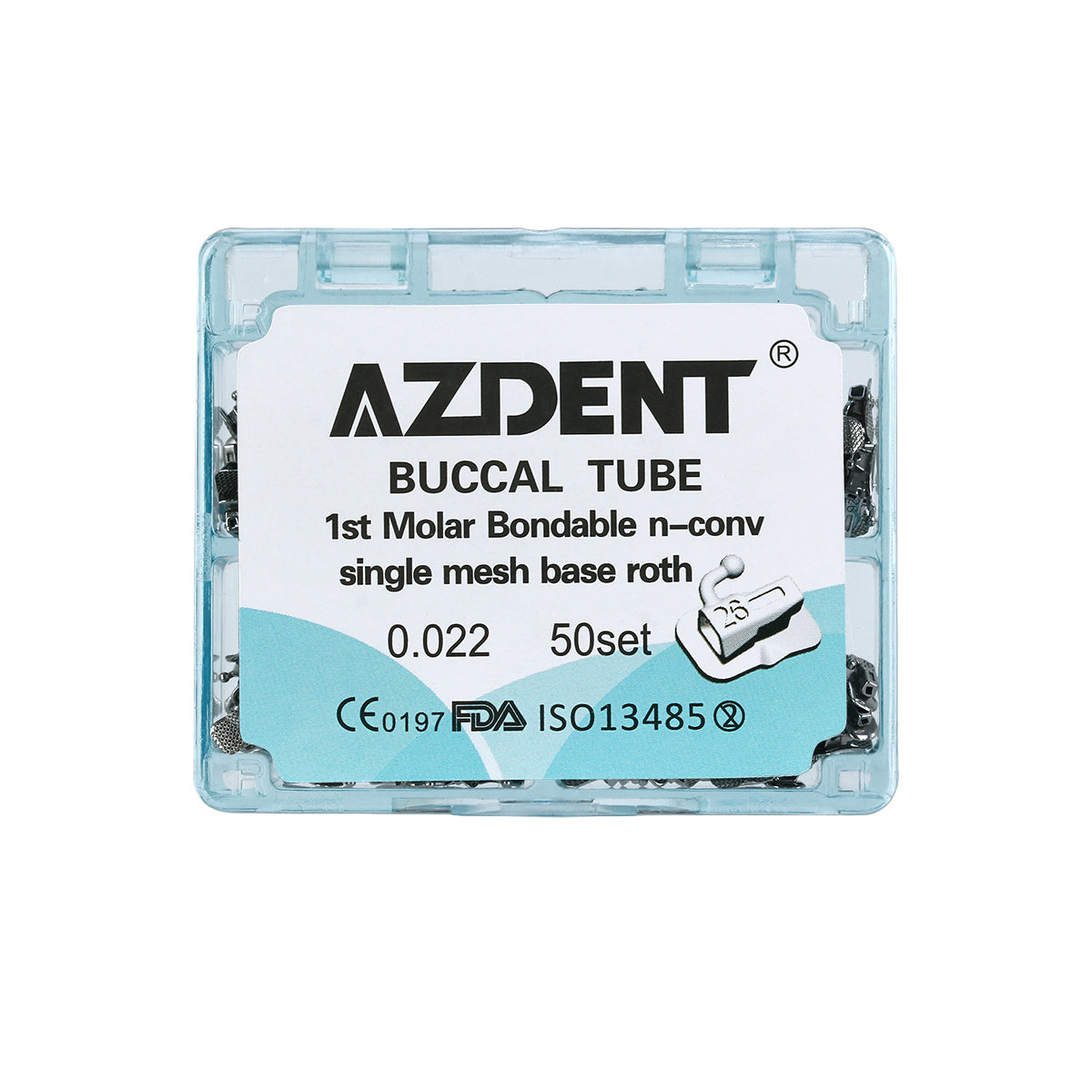 AZDENT Buccal Tube 1st Molar Bondable Split Non-Convertible Roth 0.022 (UR UL LL LR) -azdentall.com