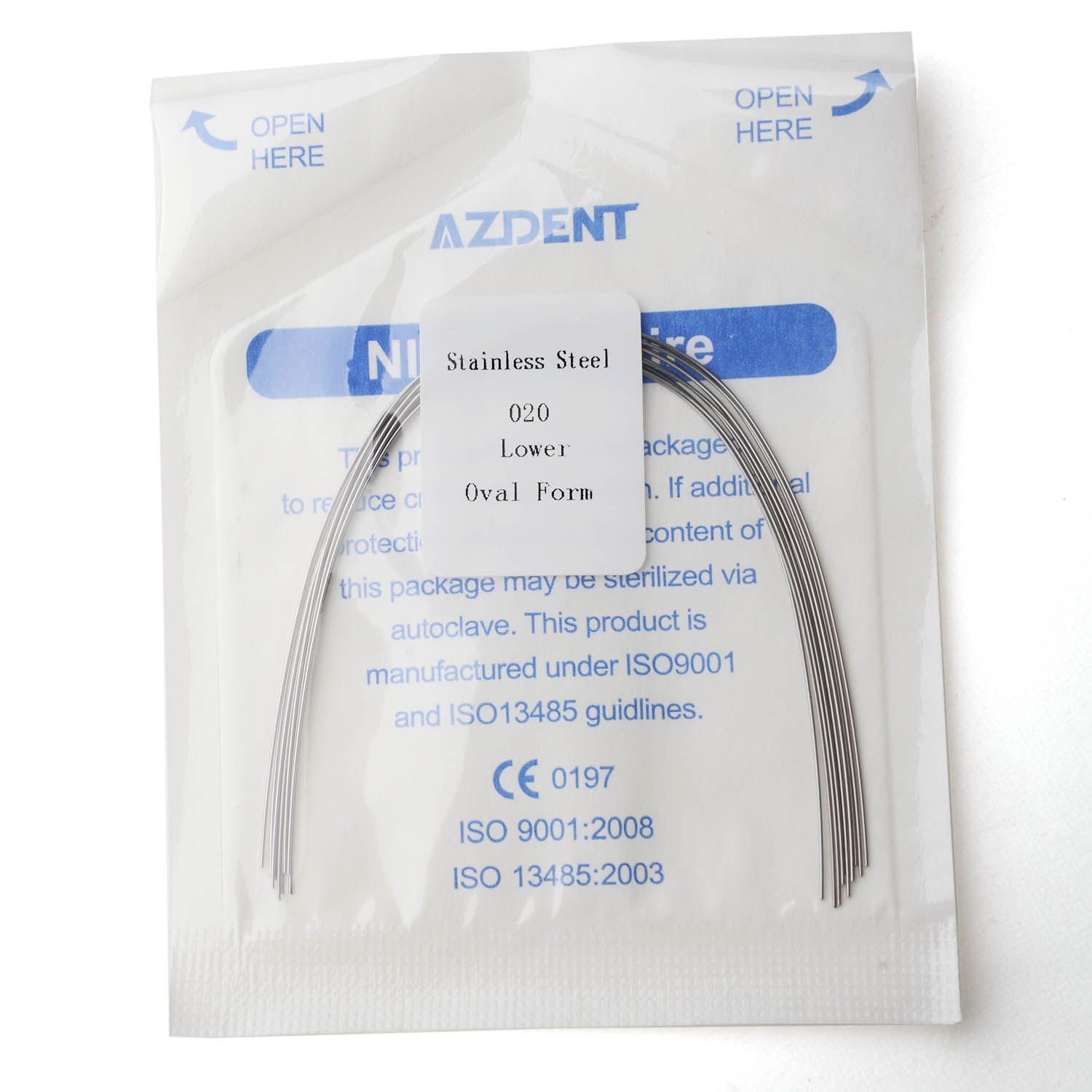 AZDENT Dental Orthodontic Archwire Stainless Steel Round Oval 20 LOWER 10 pcs/Pack-azdentall.com