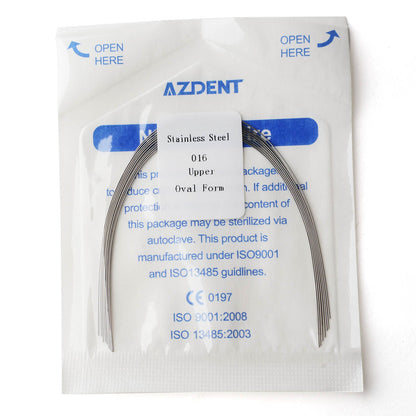 AZDENT Dental Orthodontic Archwire Stainless Steel Round Oval 16 UPPER 10 pcs/Pack-azdentall.com