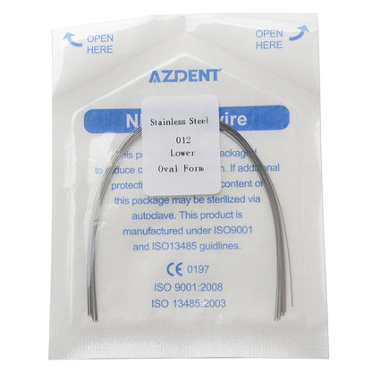 AZDENT Dental Orthodontic Archwire Stainless Steel Round Oval 12 Lower 10 pcs/Pack-azdentall.com