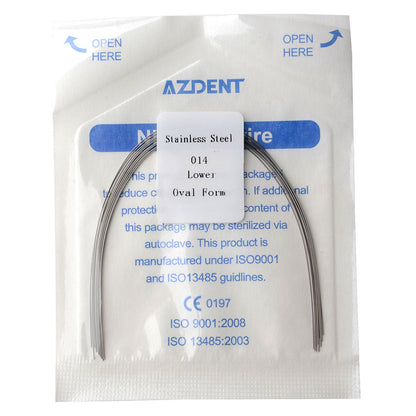 AZDENT Dental Orthodontic Archwire Stainless Steel Round Oval 14 Lower 10 pcs/Pack-azdentall.com